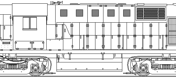 Поезд ALCO RS-11 - чертежи, габариты, рисунки