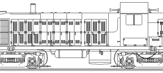 Поезд ALCO RS-3 - чертежи, габариты, рисунки