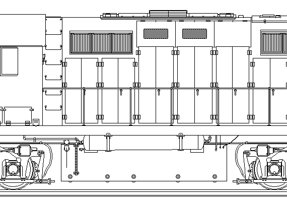 Поезд ALCO RS-36 - чертежи, габариты, рисунки