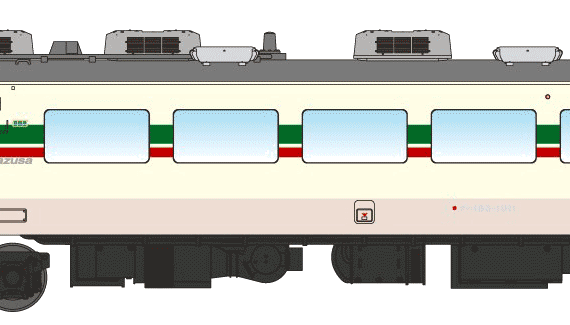 Azusa 1000 183 train - drawings, dimensions, figures