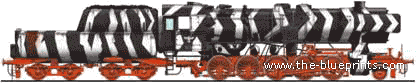 Поезд BR.52 Kriegslokomotive Ten. 2'2'32 Vanderbilt - чертежи, габариты, рисунки