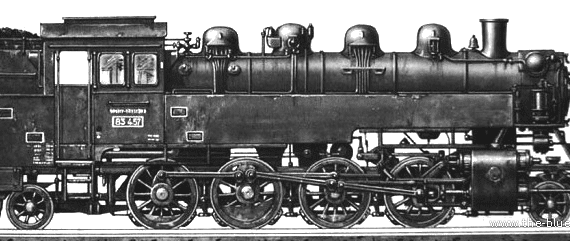Поезд BR86 Kriegs Lokomotive - чертежи, габариты, рисунки