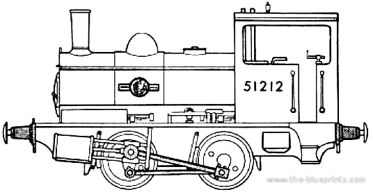 Train BR 0-4-0 Locomotive Saddle Tank - drawings, dimensions, figures