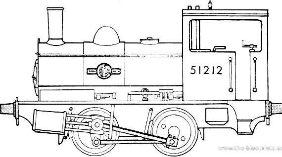 Train BR 0-4-0 Saddle Tank - drawings, dimensions, figures