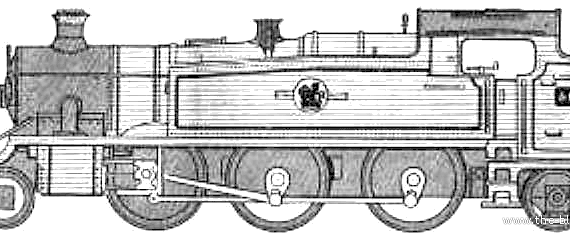 Train BR 2-6-2 Locomotive 6100 Class Prairie Tank (R301) - drawings, dimensions, figures