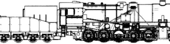 Train BR 52 Kriegslokomotive - drawings, dimensions, figures