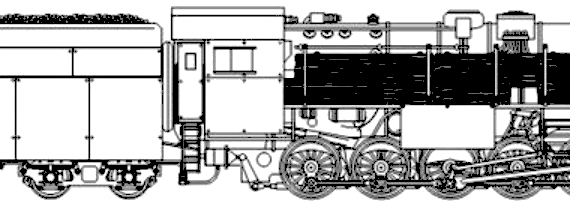 Поезд BR 52 Kriegslokomotive - Wannentender armoured - чертежи, габариты, рисунки