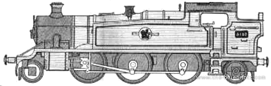 Train BR 6100 Class Prairie Tank - drawings, dimensions, figures