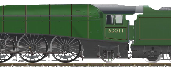 Поезд BR A4 Class No 60011 Empire of India - чертежи, габариты, рисунки