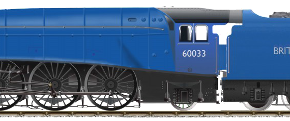 Поезд BR A4 Class No 60033 Seagull - чертежи, габариты, рисунки