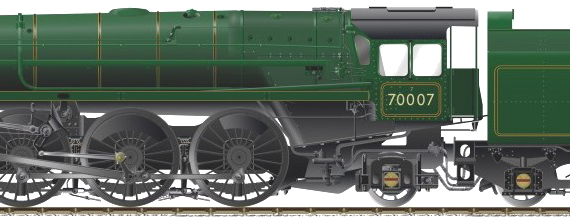 BR Britannia Class Pacific Train No. 70007 Ceur de Lion - drawings, dimensions, figures