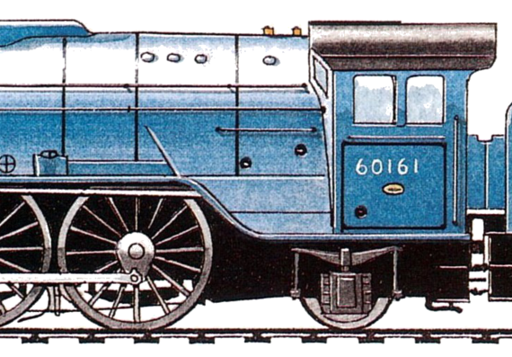 Поезд BR Class A1 4-6-2 (1948) - чертежи, габариты, рисунки