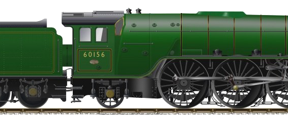 Train BR No. 60156 Great Central - drawings, dimensions, figures