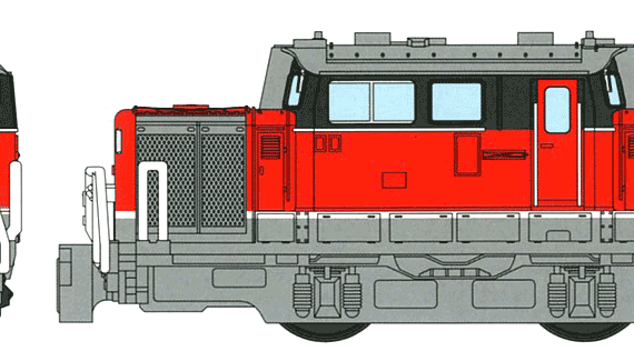 Поезд B Train Shorty DD51 Diesel Freight Locomotive - чертежи, габариты, рисунки