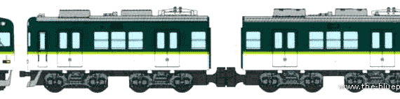 Поезд B Train Shorty Keihan Train 2600 - чертежи, габариты, рисунки
