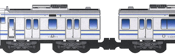 Train B Train Shorty Series E217 Yokosuka - drawings, dimensions, figures