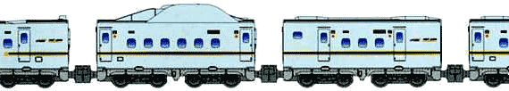 Train B Train Shorty Series N700 Sanyo-Kyushu Shinkansen - drawings, dimensions, pictures