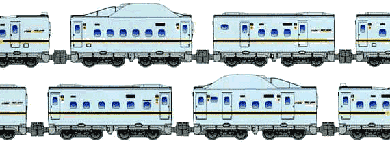 Train B Train Shorty Series N700 Sanyo-Kyushu Shinkansen B - drawings, dimensions, figures