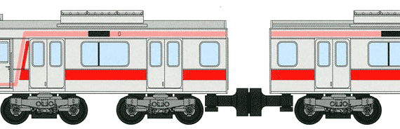 Поезд B Train Shorty Tokyu Series 5050 - чертежи, габариты, рисунки