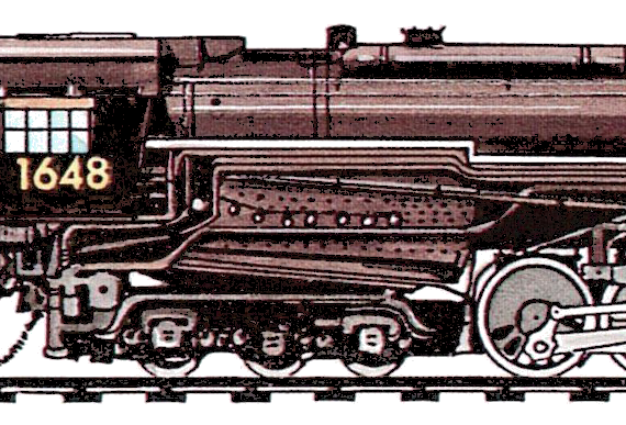 Поезд Chessie H-8 Allegheny 2-6-6--6 (1941) - чертежи, габариты, рисунки