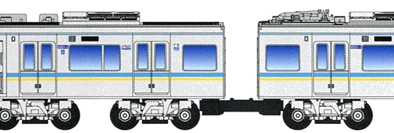 Поезд Chiba Newtown Railway Type 9200 - чертежи, габариты, рисунки