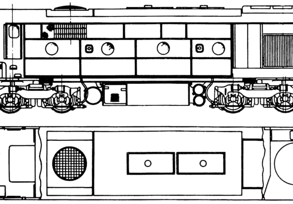 Поезд Clyde Engineering 421 Class Diesel - Electric - чертежи, габариты, рисунки