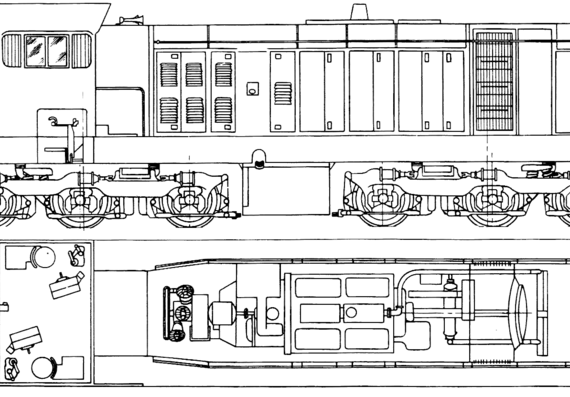 Поезд Clyde Engineering 49 Class Diesel - Electric - чертежи, габариты, рисунки
