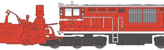 Поезд DD14-305 + 315 Front Snow Removal - чертежи, габариты, рисунки
