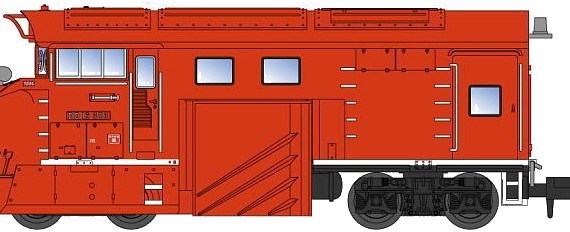Train DD16-304 Russellr Head Itoigawa - drawings, dimensions, figures