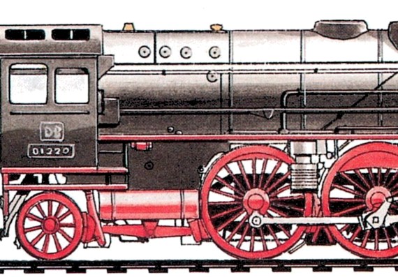 Поезд DR 01 4-6-2 (1926) - чертежи, габариты, рисунки