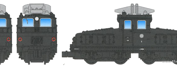Train Deki 1 Electric Locomotive - drawings, dimensions, figures