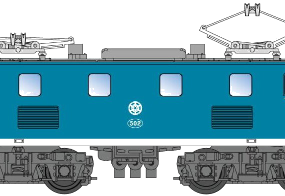 Поезд Deki 500 Chichibu Railway - чертежи, габариты, рисунки