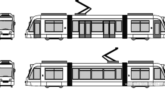 Duewag Combino train - drawings, dimensions, pictures