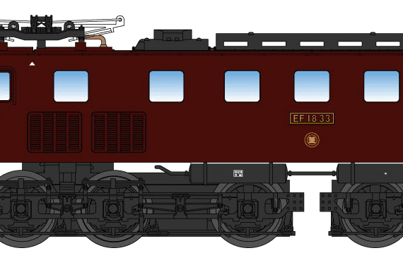 Поезд EF18-33 - чертежи, габариты, рисунки