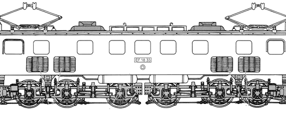 Поезд EF18 - чертежи, габариты, рисунки