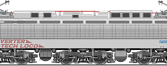 Train EF500-901 - drawings, dimensions, figures