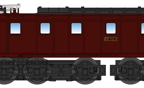 Train EF52-3 - drawings, dimensions, figures