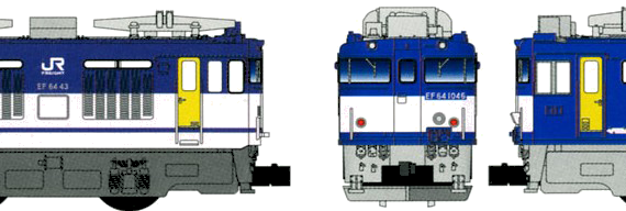 Train EF64-0-1000 - drawings, dimensions, figures