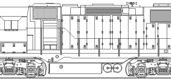 Поезд EMD BL20-2 - чертежи, габариты, рисунки