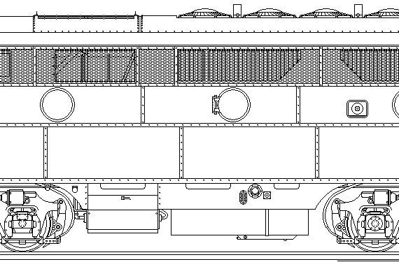 Train EMD F3B - drawings, dimensions, figures
