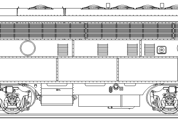 Поезд EMD F7A - чертежи, габариты, рисунки