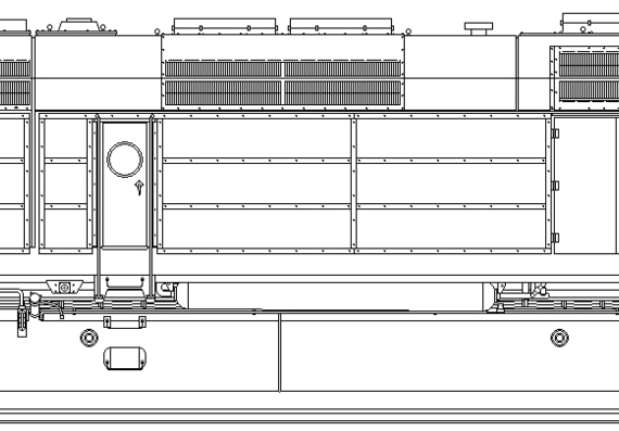 Train EMD FP45 - drawings, dimensions, figures
