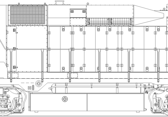 Train EMD GP30B - drawings, dimensions, figures