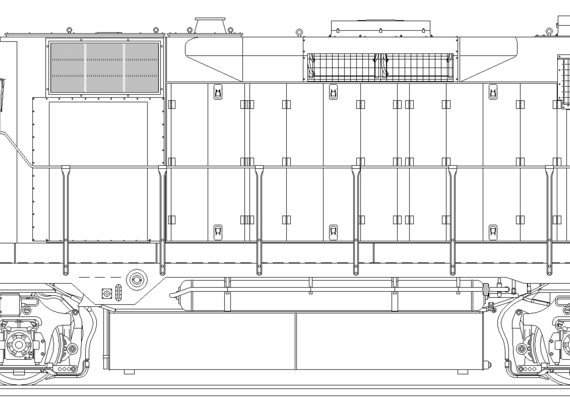 Train EMD GP35 - drawings, dimensions, figures