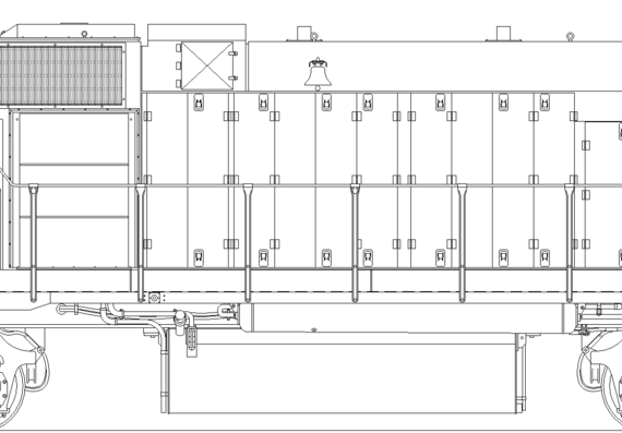 Поезд EMD GP38 - чертежи, габариты, рисунки