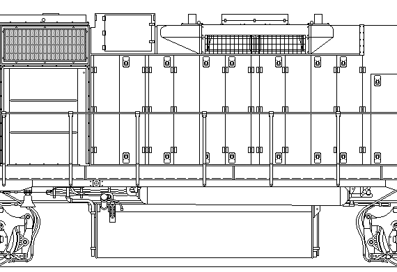 EMD GP38AC train - drawings, dimensions, figures
