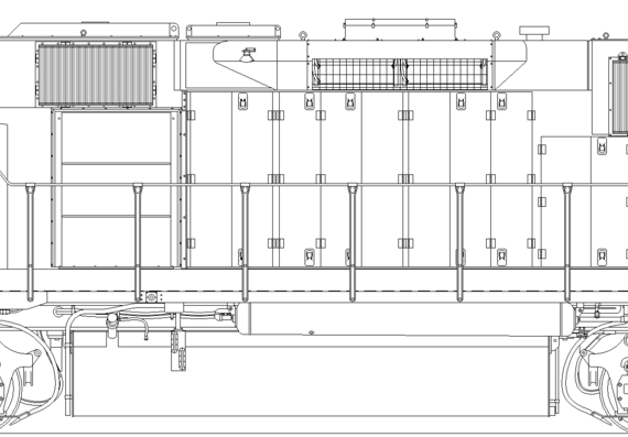 Train EMD GP39X - drawings, dimensions, figures