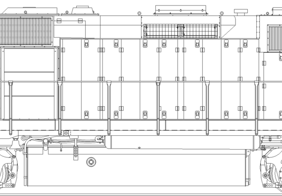 EMD GP40 train - drawings, dimensions, figures