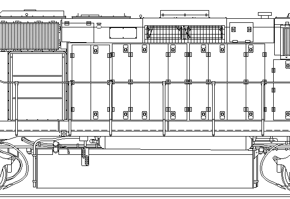 EMD GP40X train - drawings, dimensions, figures