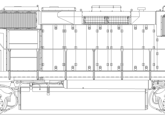 Train EMD GP50 - drawings, dimensions, figures